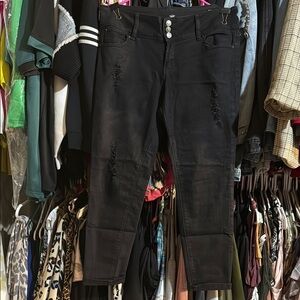 Women's Black Distressed Jeans